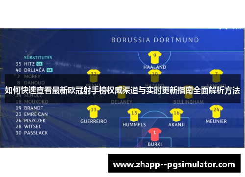 如何快速查看最新欧冠射手榜权威渠道与实时更新指南全面解析方法